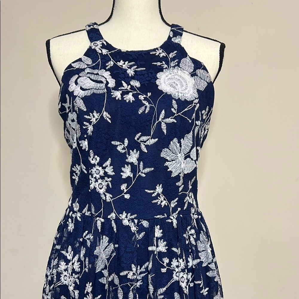 Altar'd State Navy and White Floral Dress - Picture 3 of 11